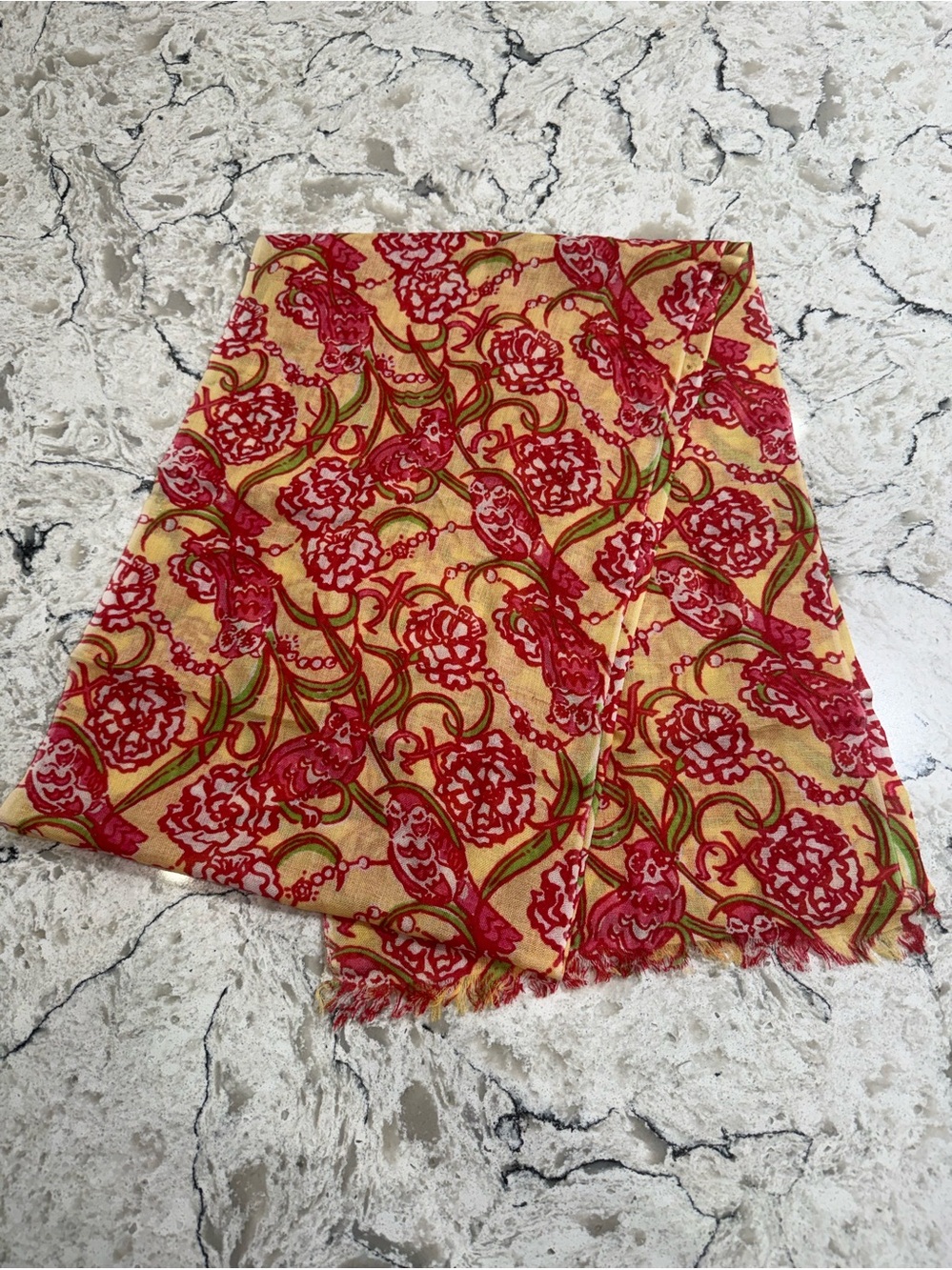 Lilly Pulitzer Chi Omega Sorority Murfette  Scarf Owls Floral Rare